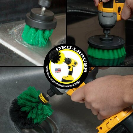 Drill Brush Power Scrubber By Useful Products 5 in W 5 in L Brush, Green Green-Orig-Green-2-4-Lim-Short